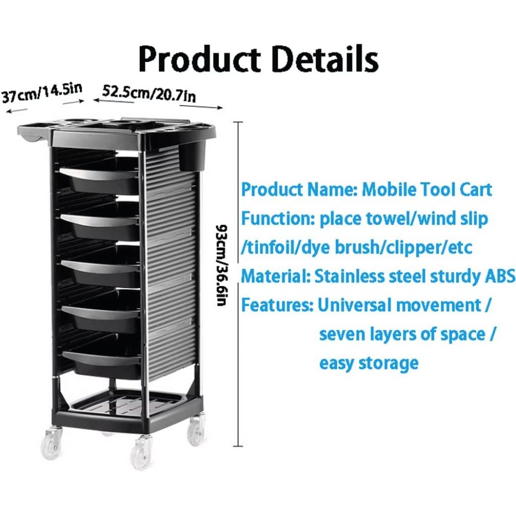 Salon Storage Cabinet Tool Organizer Trolley for Salon